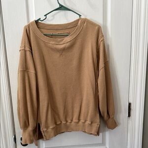 American Eagle Outfitters Tan Waffle Knit Sweater